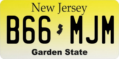 NJ license plate B66MJM