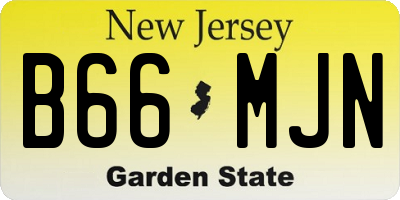NJ license plate B66MJN