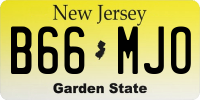 NJ license plate B66MJO