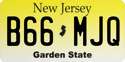 NJ license plate B66MJQ