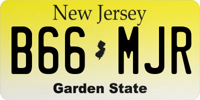 NJ license plate B66MJR