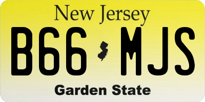 NJ license plate B66MJS