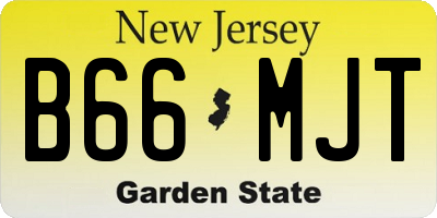 NJ license plate B66MJT