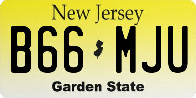 NJ license plate B66MJU