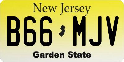 NJ license plate B66MJV