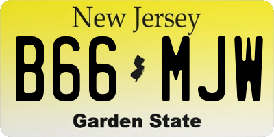 NJ license plate B66MJW