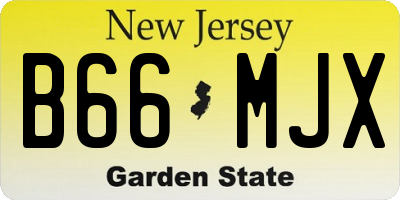 NJ license plate B66MJX