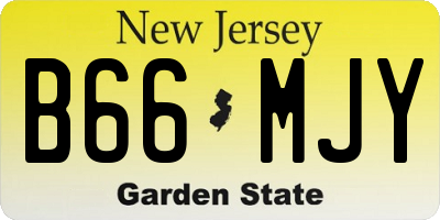 NJ license plate B66MJY