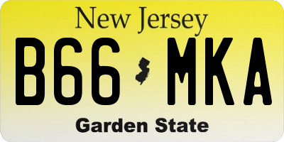 NJ license plate B66MKA