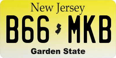 NJ license plate B66MKB