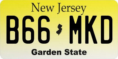 NJ license plate B66MKD
