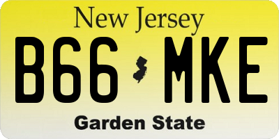NJ license plate B66MKE