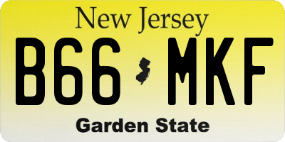 NJ license plate B66MKF
