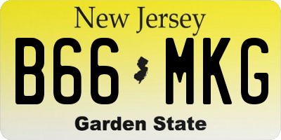 NJ license plate B66MKG