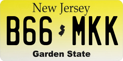 NJ license plate B66MKK