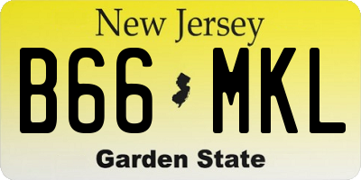 NJ license plate B66MKL