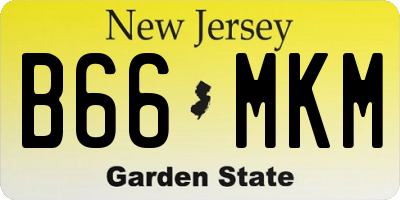 NJ license plate B66MKM