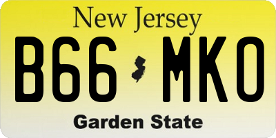 NJ license plate B66MKO