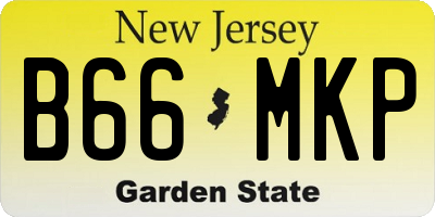 NJ license plate B66MKP