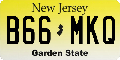 NJ license plate B66MKQ