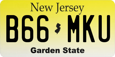 NJ license plate B66MKU