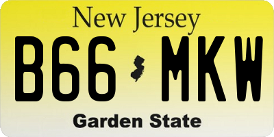 NJ license plate B66MKW