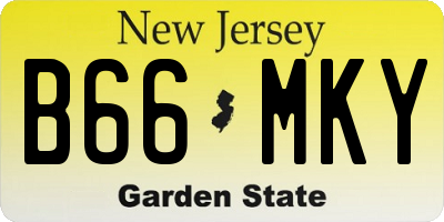 NJ license plate B66MKY