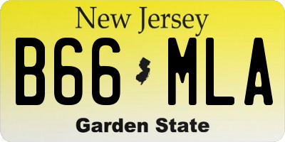NJ license plate B66MLA