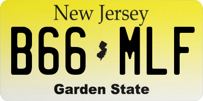 NJ license plate B66MLF