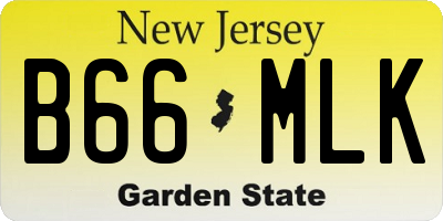 NJ license plate B66MLK