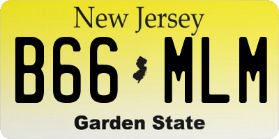 NJ license plate B66MLM