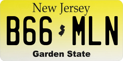 NJ license plate B66MLN
