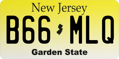 NJ license plate B66MLQ