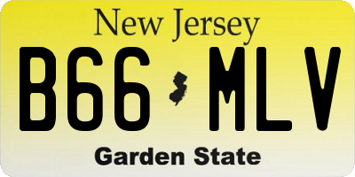 NJ license plate B66MLV