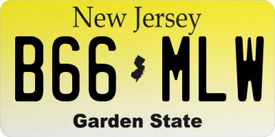 NJ license plate B66MLW