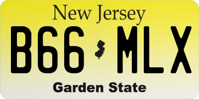 NJ license plate B66MLX