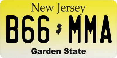NJ license plate B66MMA