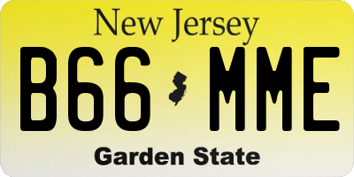 NJ license plate B66MME