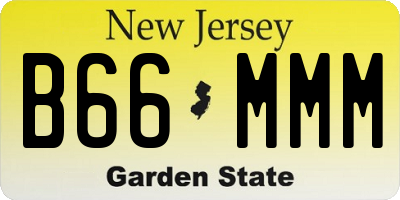 NJ license plate B66MMM