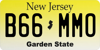 NJ license plate B66MMO
