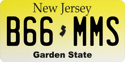 NJ license plate B66MMS