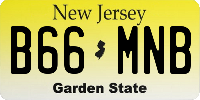 NJ license plate B66MNB