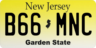 NJ license plate B66MNC