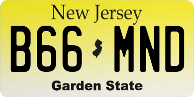 NJ license plate B66MND