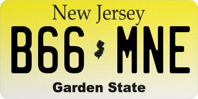 NJ license plate B66MNE