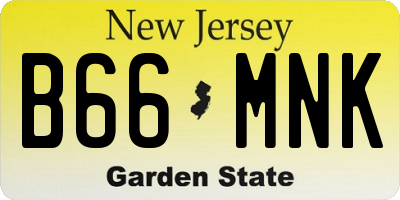 NJ license plate B66MNK