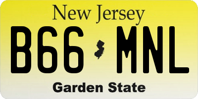 NJ license plate B66MNL
