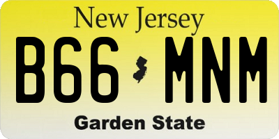 NJ license plate B66MNM