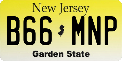 NJ license plate B66MNP