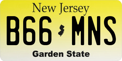 NJ license plate B66MNS